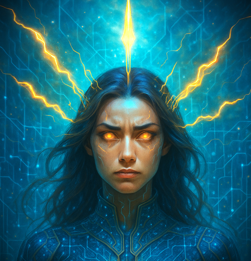 Kuenstliche Intelligenz in strahlendem Glanz boese